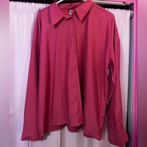 Pink button down shirt